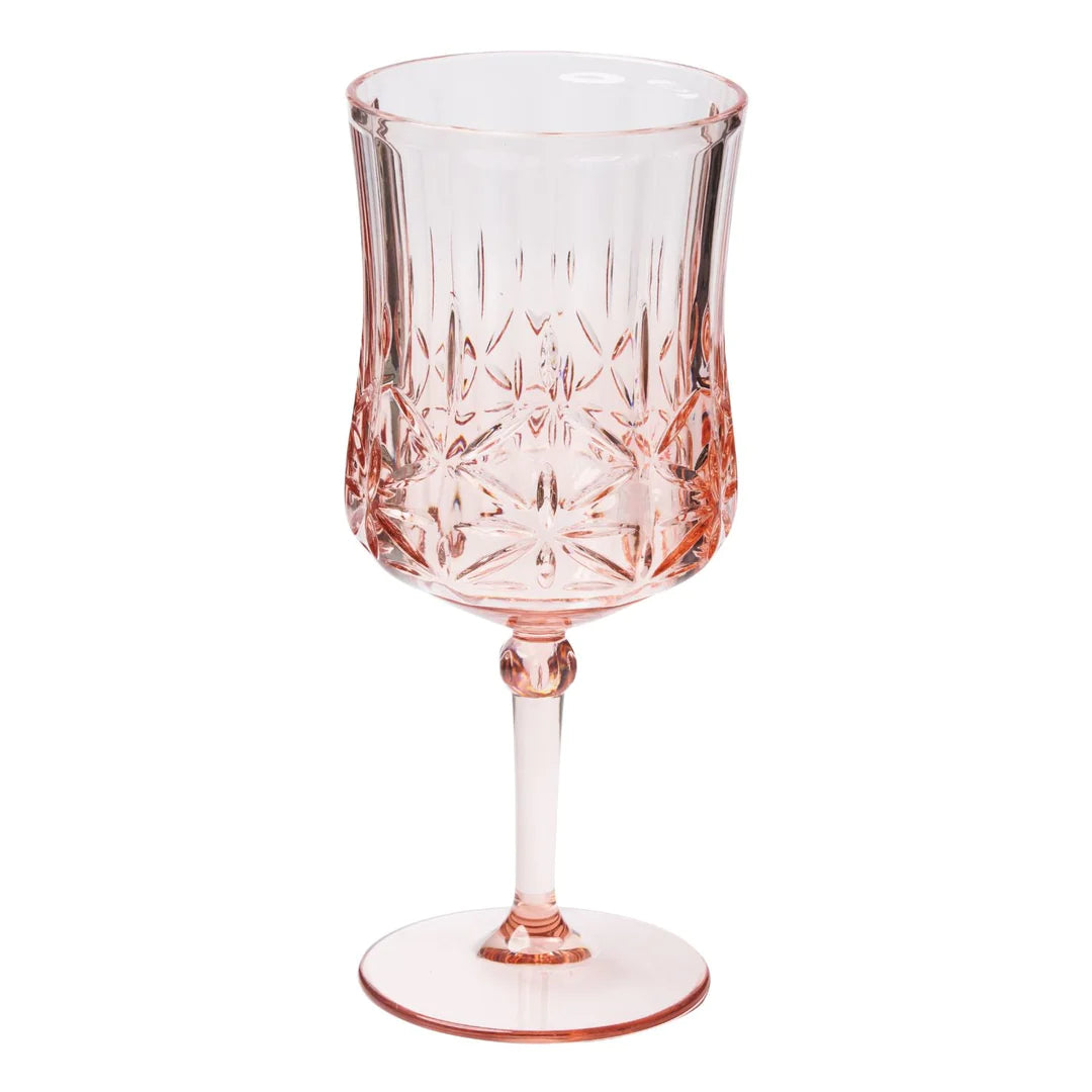 Blush Acrylic Stemmed Wine Glass – Wildflowers