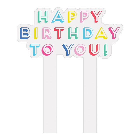 Acrylic Happy Birthday To You Cake Topper