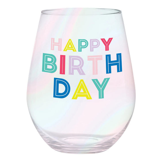 Happy Birthday Jumbo Stemless Wine Glass