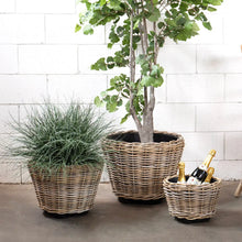  Round Rattan Pots with Liners 3 Sizes