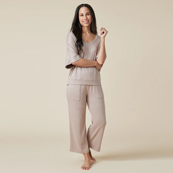 Dream Coco Relaxed V-neck Capri Lounge Set