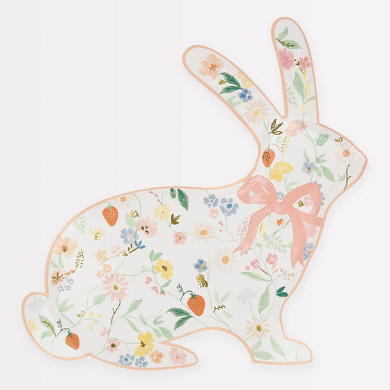 Elegant Floral Bunny Shaped Plate