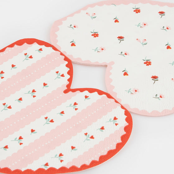 VIntage Rose Heart Napkins