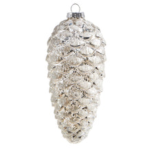  White Glitter Pinecone Ornament