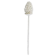  29" White Pinecone Stem