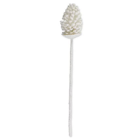 29" White Pinecone Stem