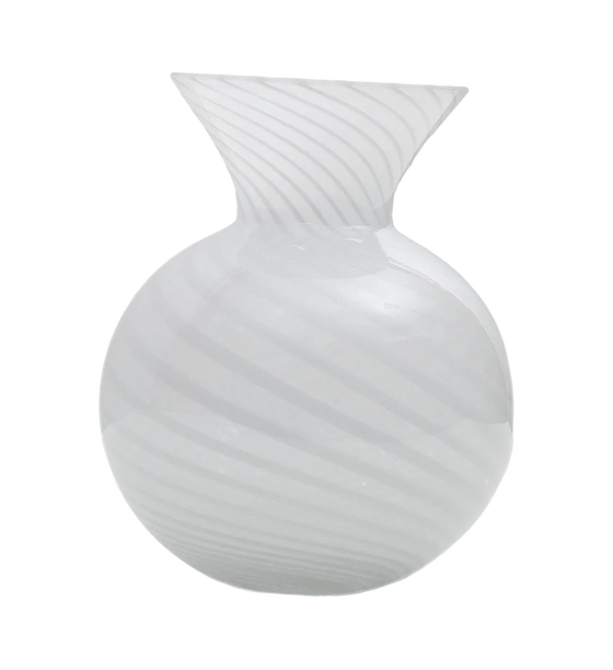White Stripe Bud Vase