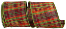  Plaid Cranberry Texture Wired Edge 4"