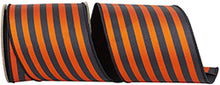  Stripe Vertical Twill Black and Orange 4"