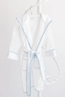  Children's Blue Gingham Trim Bath Robe