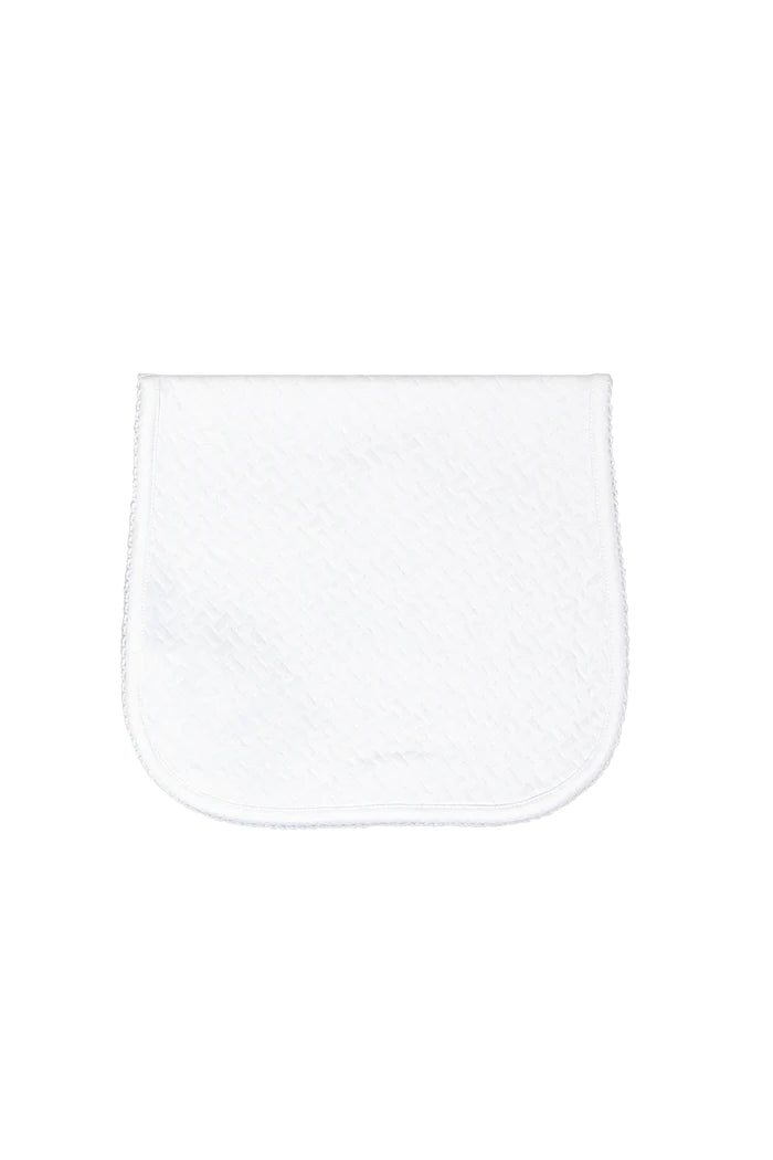 White Picot Trim Burp Cloth – Wildflowers