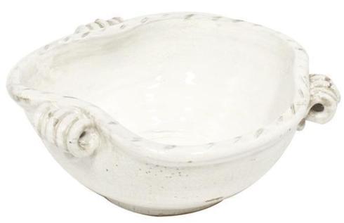 White Triple Handle Bowl