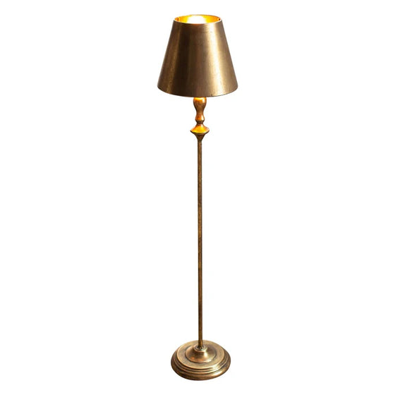 Antique Gold Table Lamp with Metal Shade