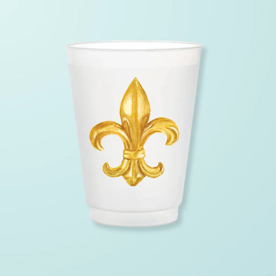 Gold Fleur De Lis Frosted Cup