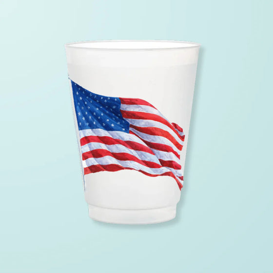 American Flag Frosted Cup