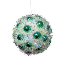  Iridescent Metallic Tinsel Mini Aqua Ornament