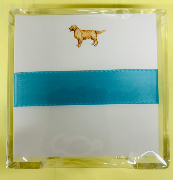 Golden Retriever Square Desk Set