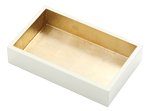 Lacquer Guest Napkin Holder Ivory and Gold