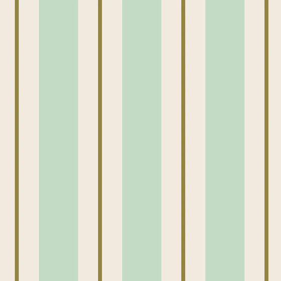 Seafoam and Gold Awning Stripe Cocktail Napkin