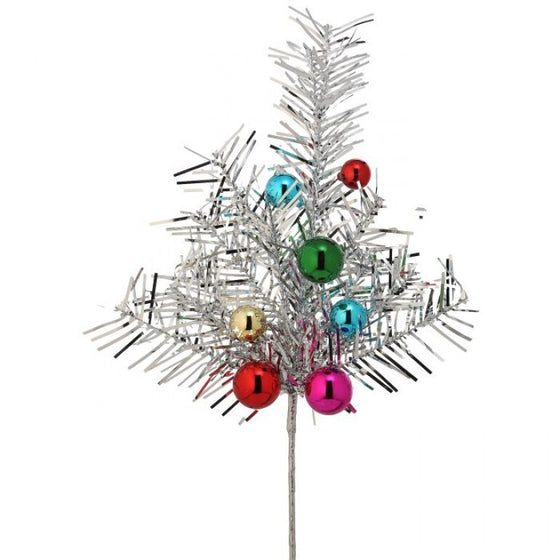 20" Tinsel Ball Multi Holiday Spray