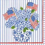  Flags and Hydrangea Cocktail Napkins