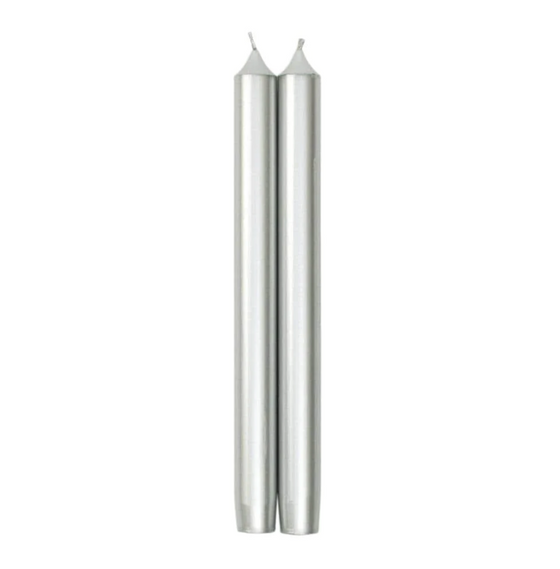 Silver Dripless Candle 10"