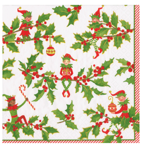 Jingle Elves Cocktail Napkin