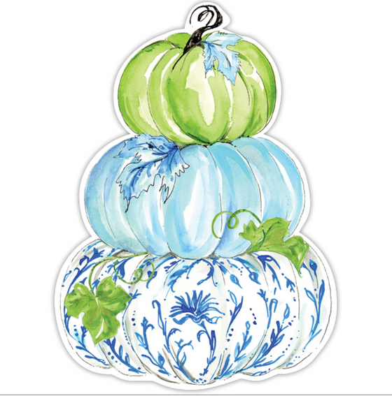 Blue Chinoiserie Pumpkin Stack Die-Cut Placemat