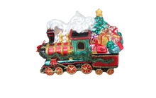  Santa's Train Glass Ornament