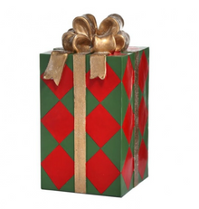  Resin Red & Green Gift Box 29"