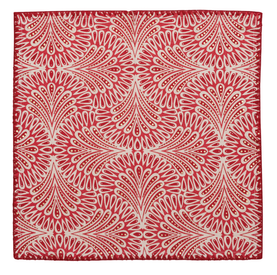 Red & White Printed Napkins, Set of 4