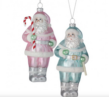  Pastel Glass Santa Ornament