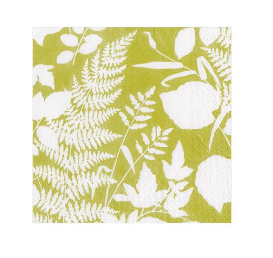 Lime Modern Fern Cocktail Napkin