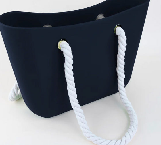 Navy Water & Sand-Proof Beach Tote