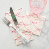 Pink Bow Lattice Cocktail Napkin