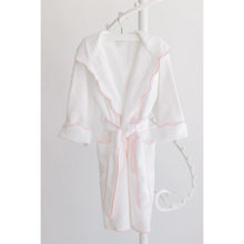  Children's White w/ Pink Terry Robe with Hood