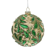  Green and Gold Mistletoe Ornament