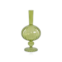  Venetian Spiral Onion Shape Vase Green