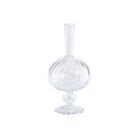 Venetian Spiral Onion Shape Vase Clear