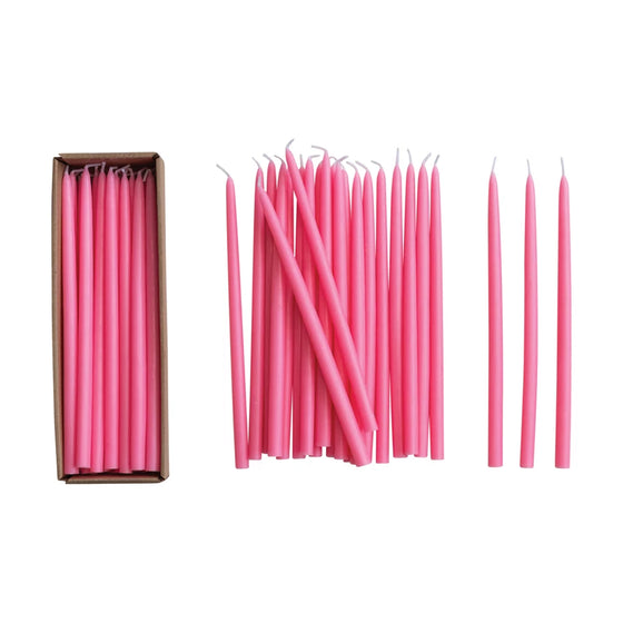 10" Unscented Thin Taper Candles in Box, Set of 24