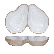  Oyster Shell Shaped Dish w/ 2 Sections