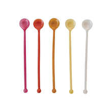  8-1/4"L Marbled Resin Cocktail Spoon, 5 Colors