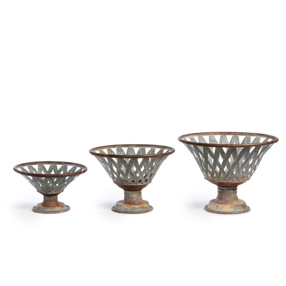 Woven Metal Footed Bowl 3 Sizes