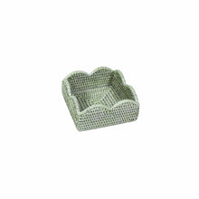  Rattan Scallop Green Cocktail Napkin Holder