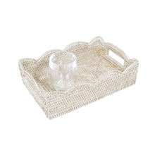  Small Scalloped Rattan Tray