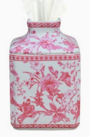 Pink Porcelain Tissue Box
