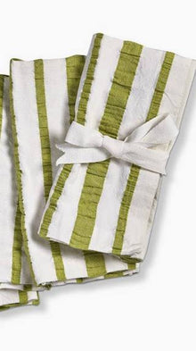  Green and White Seersucker Napkin S/4