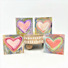  Square Block Painted Heart Acrylic Block