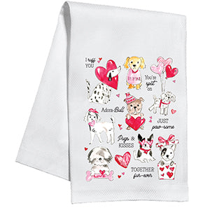 Doggy Valentines Kitchen Towel