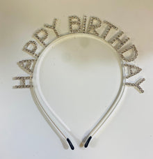  White Rhinestone Birthday Headband